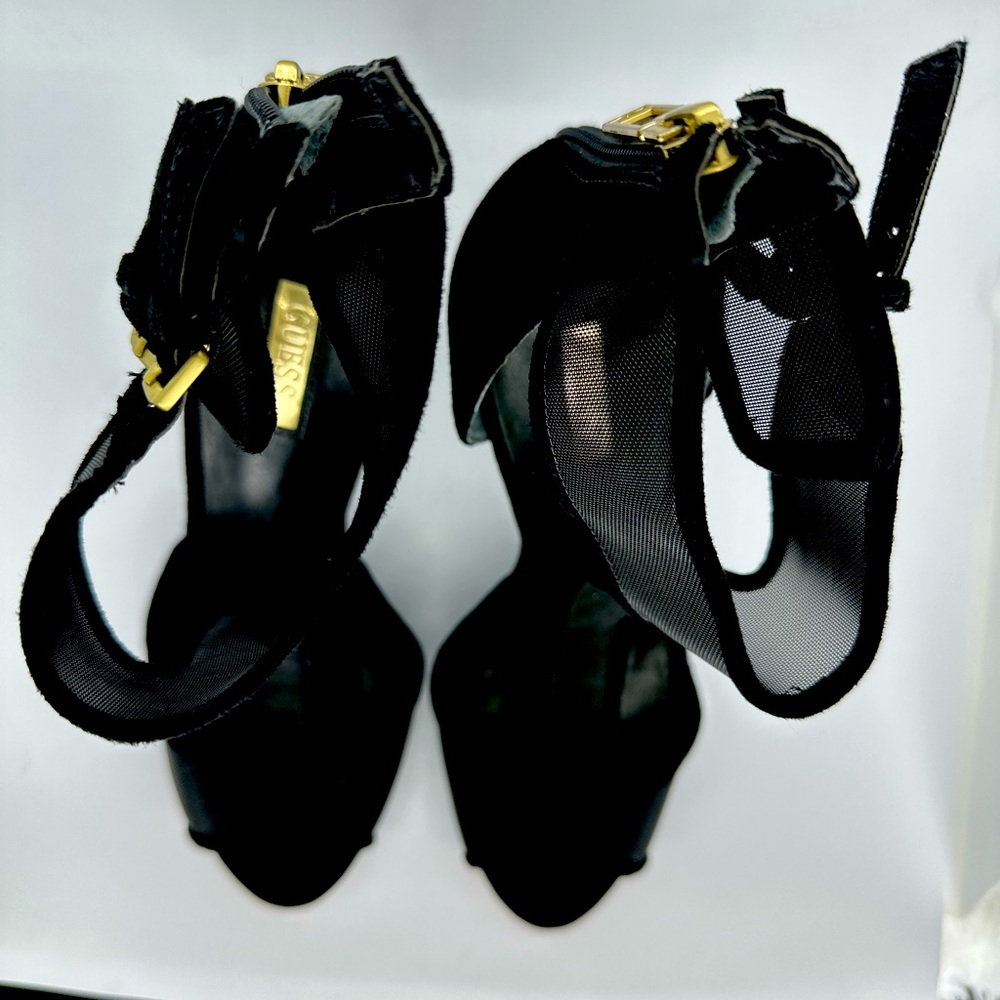 GUESS black sandals 9.5 perfect condition - Picture 4 of 8